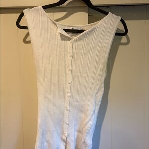 Princess Polly Cream Ribbed Button-Down Top